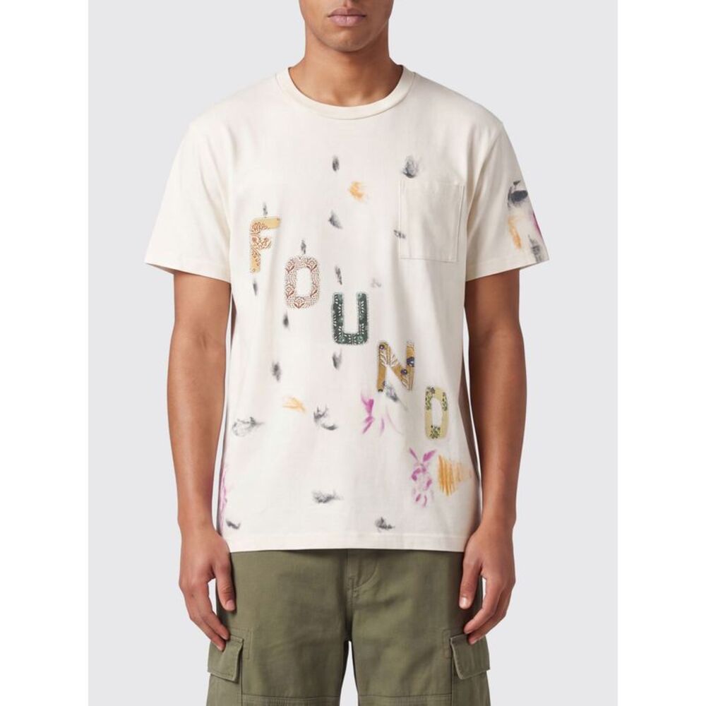 Found Men Found Crew-Neck Cotton T-Shirt With Contrasting Front Logo Print